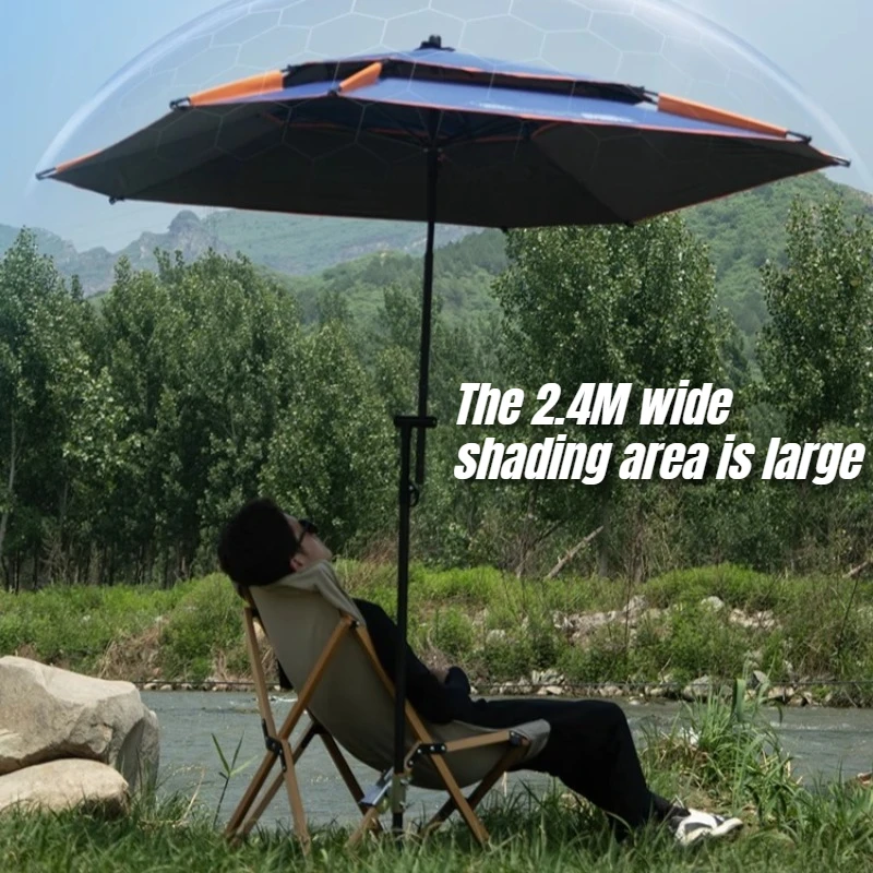 في الهواء الطلق مظلة من الشمس شاطئ البحر الصيد الفينيل حماية الشمس مظلة قابلة للطي المحمولة غير نافذ للمطر معدات التخييم #4