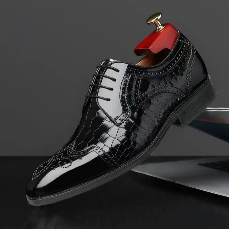 

Весенние мужские повседневные кожаные туфли, деловые туфли-оксфорды, мужские формальные туфли-броги, деловые мужские туфли-броги из натуральной кожи