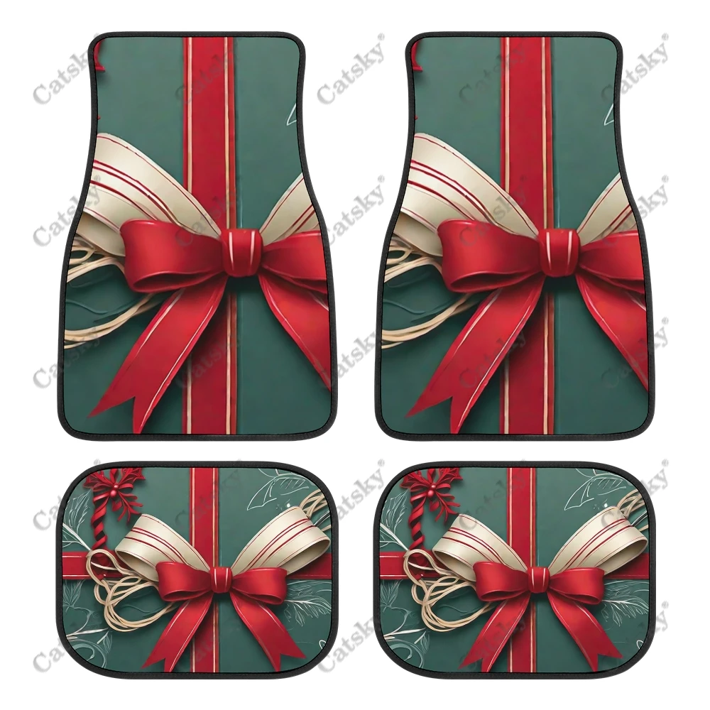 Festive Holiday Art Car Auto Floor Mats Carpet, 4PCS Customized Cars Mat All Weather Automotive Vehicle Pad Stylish