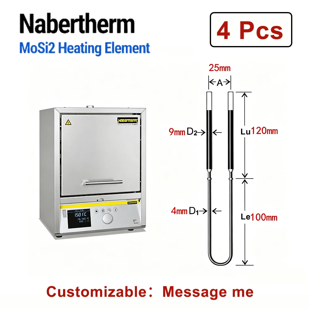 Nabertherm MoSi2 Heating Elements Resistance Replacement LHT 01/16 01/17 LHT 03/17D for Dental Lab Zirconia Sintering Funance