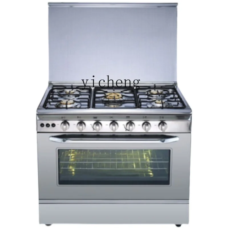 XL Four-Head Five-Mouth Six-Head Stove Liquefied One-Piece Oven Stove Baking Large Capacity Household Natural Gas