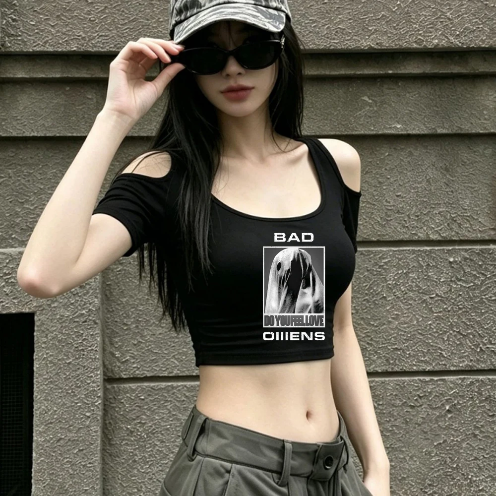 Bad Omens crop top teen emo alternative  cheap 2000s japan top tees streetwear grunge meme anime