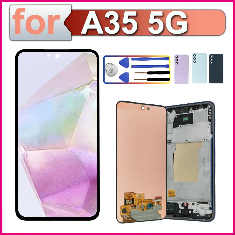 Display LCD AMOLED per Samsung Galaxy A35 5G, Schermo Touch con Digitalizzatore, Assemblaggio Completo per Sostituzione LCD Telefono Samsung A35 5G A3