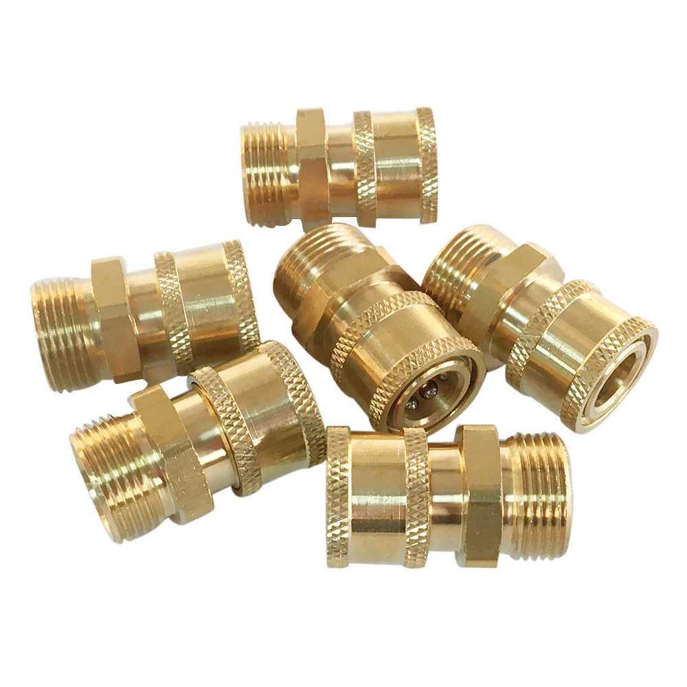 1Pcs Brass M22 Pressure Washer Adapter Set1/4 Inch 12mm Quick connection & Disconnect for Power Washer Hose Pump