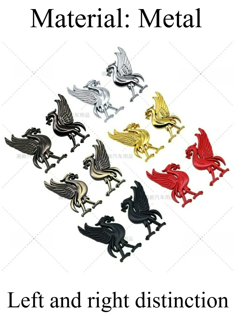 AliExpress NONE High-quality Modification 3D Metal Car Stickers Phoenix Totems Distinguish Left and Right Scratches Cover Up DIY Car Accessories