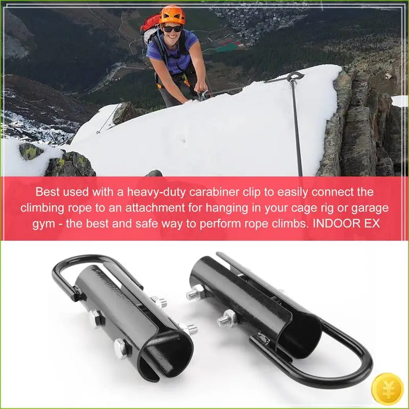 1.5 Inch Climbing Rope Clamp,2 Sets Rope Climb Clasp Workout Rig Attachment Hook For Rope Climbing Gym Strength Training
