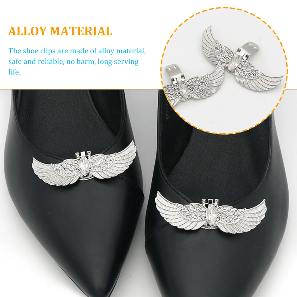 

2Pcs Shoe Buckle Accessories Crystal Applique Clips for Pumps Heels Wedding Bridal Decorative Jewelry Shoe Bling Alloy
