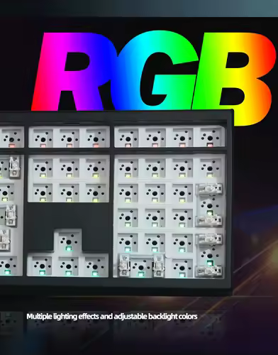 GMK108 DIY Kit Three Mode RGB Hot-swap South-facing Barebone Gaming Mechanical  Keyboard Kit VIA/QMK Gasket-Mount - Image 3
