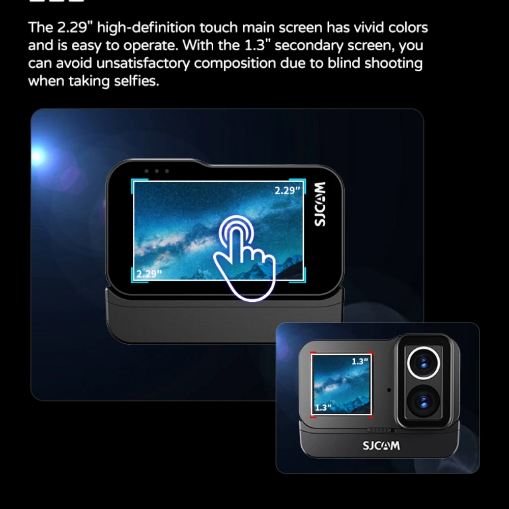 

SJ20 Dual Lens Action Camera 4K Night Dedicated Lens 8hrs Video Recording Waterproof Touch Screen 5G WiFi