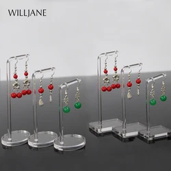 Transparent Acryl Schmuck Ohrringe Display Stand Rack Schaufenster 2 Löcher Hängen Ohrring Bolzen Halter Organizer Fotografie Prop