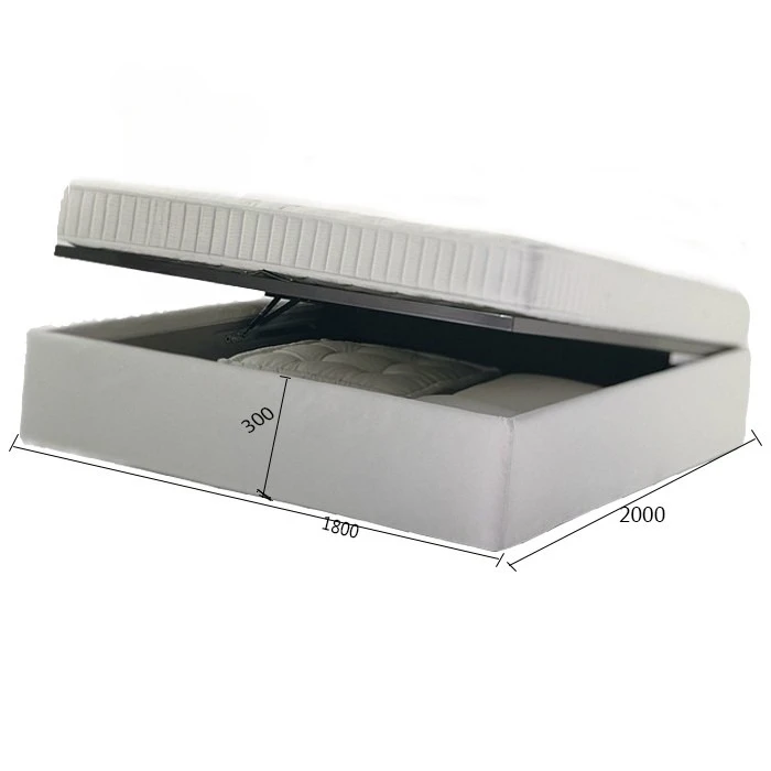Rangka tempat tidur tanpa sandaran, kotak tempat tidur, modern, sederhana, hidrolik, kotak