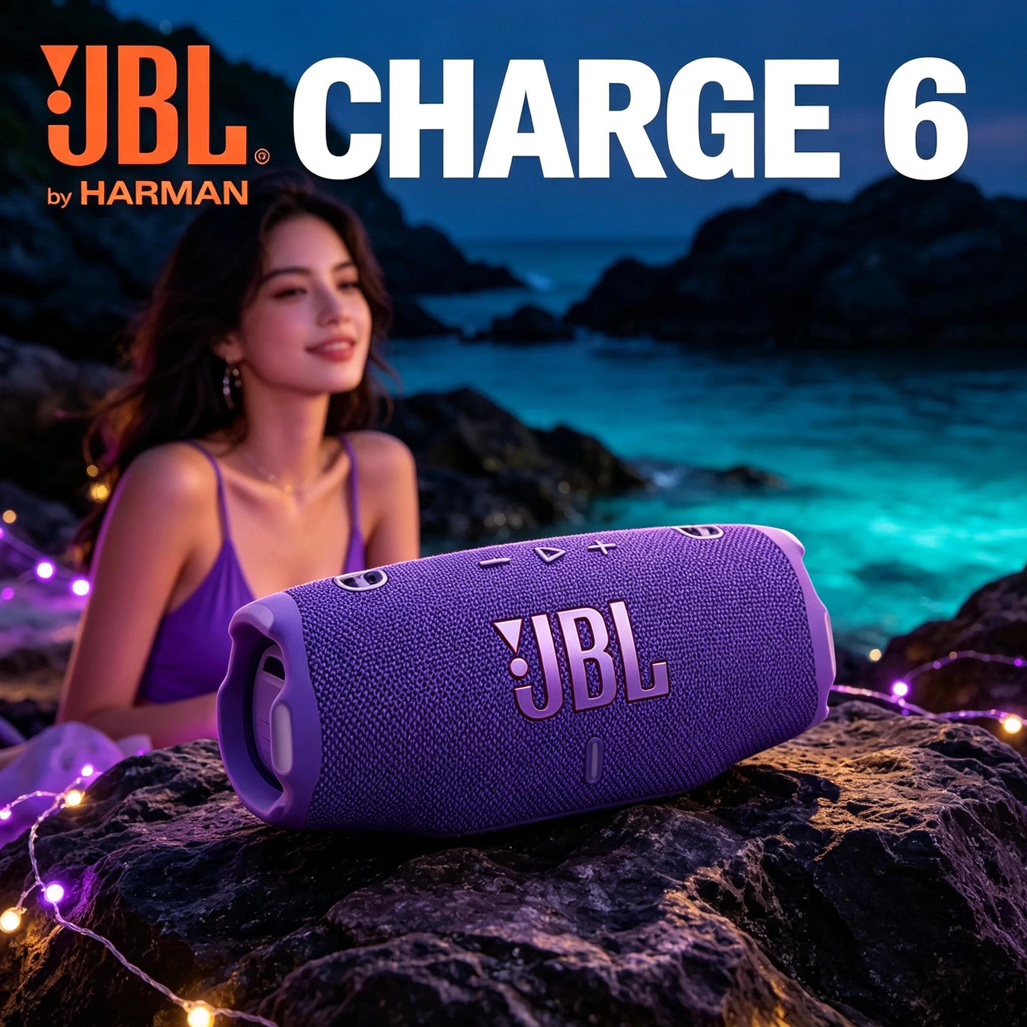 JBL CHARGE6 Heavy Bass Outdoor Speaker, 28 Hours Continuous Play, IP68 Dustproof, Support Multi-Speaker Connection for Party