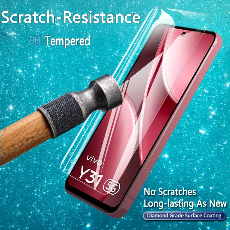1-4 قطعة HD واقيات الشاشة ل Vivo Y31 Y 31 6.68 "الزجاج المقسى الكريستال عالية الألومنيوم المضادة للخدش بصمة صديقة