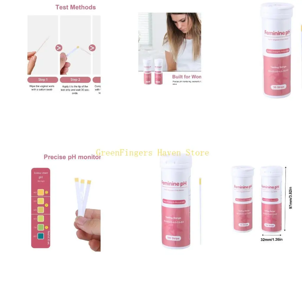 

F68D 50 полосок/100 полосок для тестирования женской гигиены, тест-полоски для тестирования баланса женского здоровья,