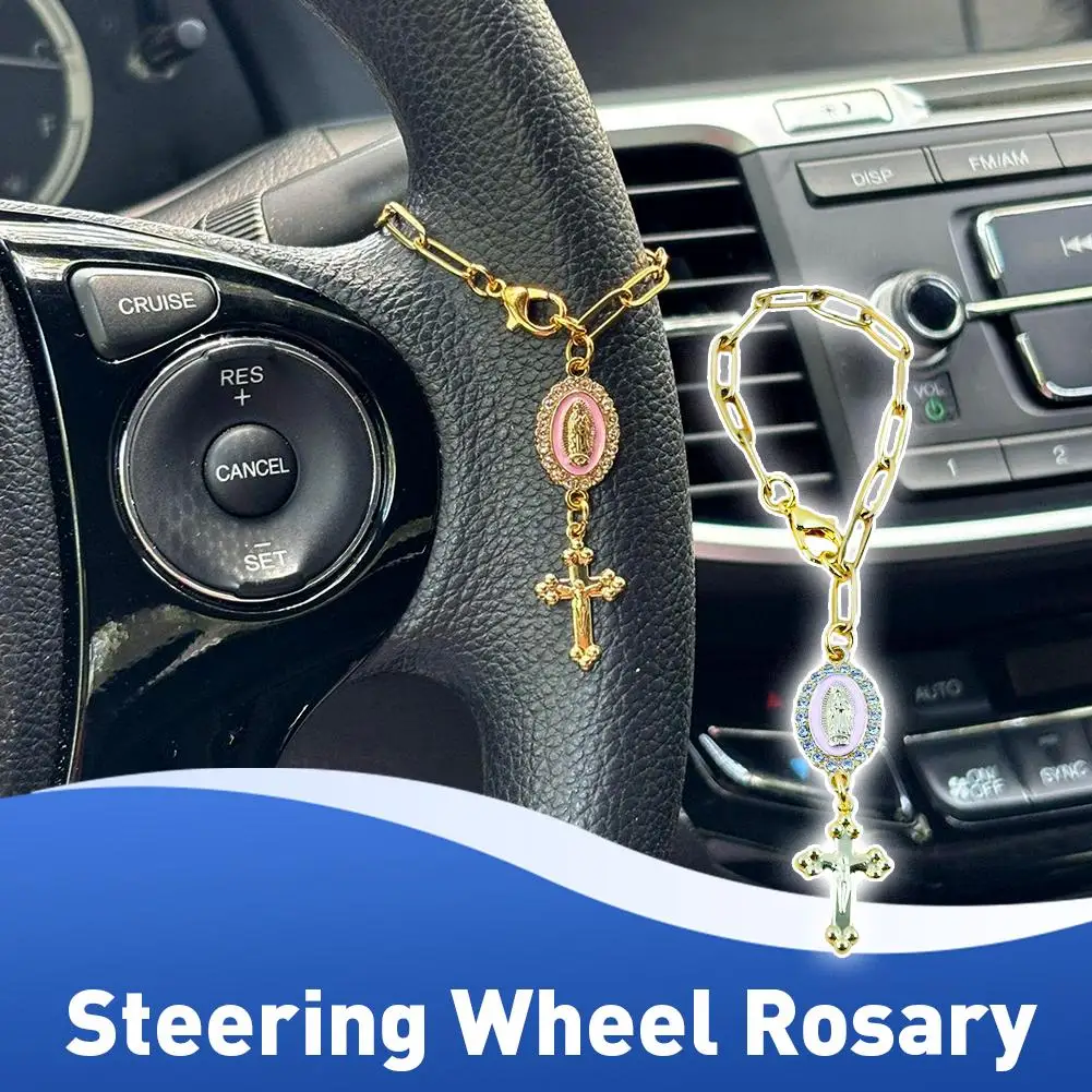 

Cross Steering Wheel Chain Ornament Cute Creative Dashboard Car Car Pendant Accessories Air Vent Women Vehicle R7U9