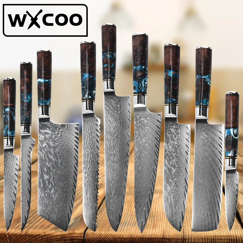 Professional Japanese Chef Knives Damascus Steel VG10 Meat Fish Fruit Bread Santoku Knife Butcher Boning Cleaver Kitchen Knife