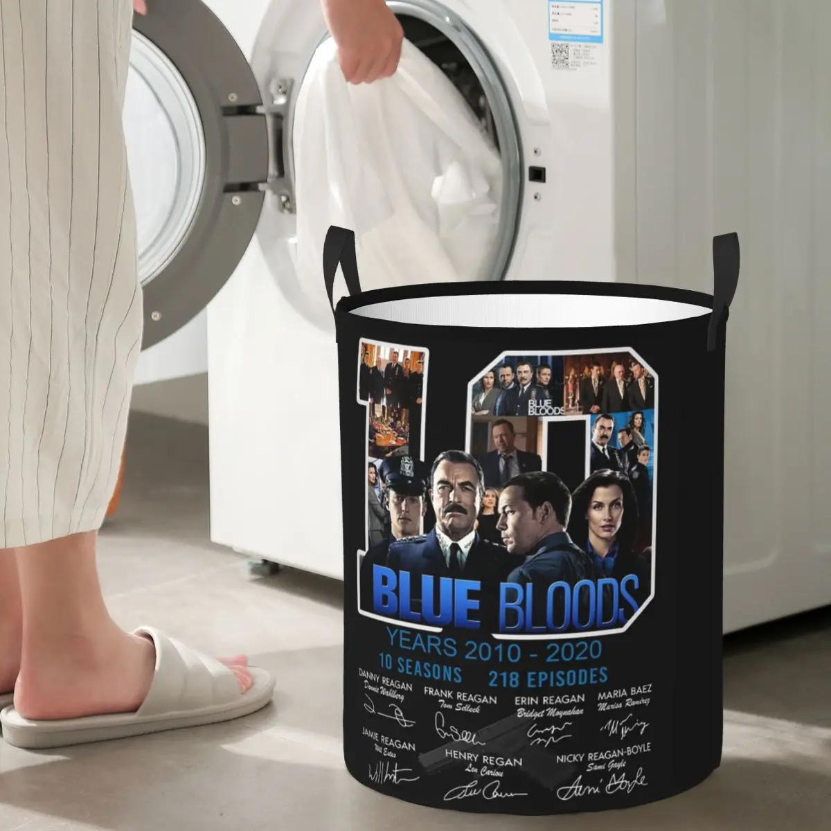 Blue Bloods سنة 2010 - 2020 10 مواسم سلال الغسيل القابلة للطي الملابس القذرة منظم منزلي صندوق كبير مقاوم للماء للأطفال في المنزل