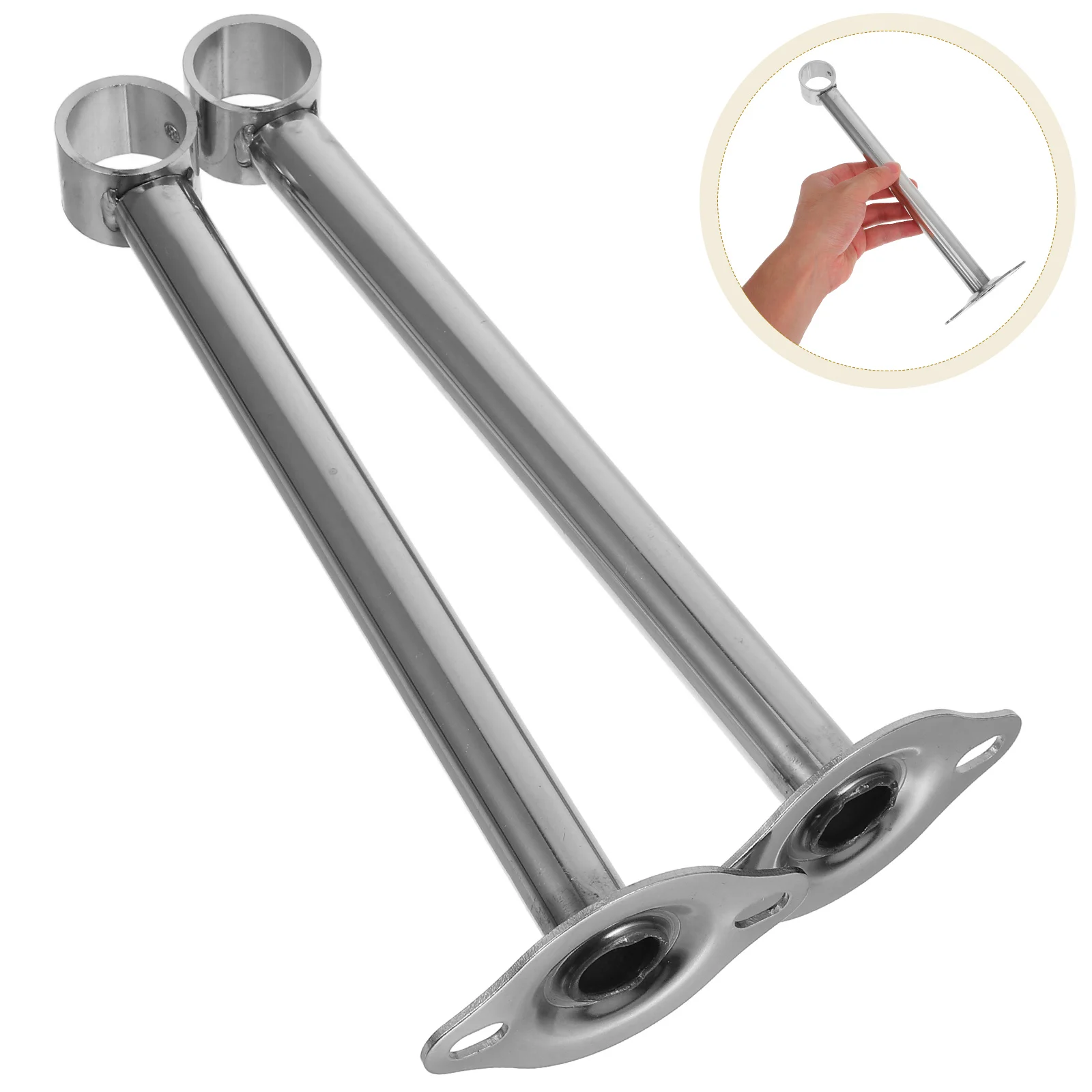 

2Pcs Heavy Duty Stainless Steel Bracket for Curtain Rails Ceiling Mount Adjustable Closet Rod Support Strong Load Capacity