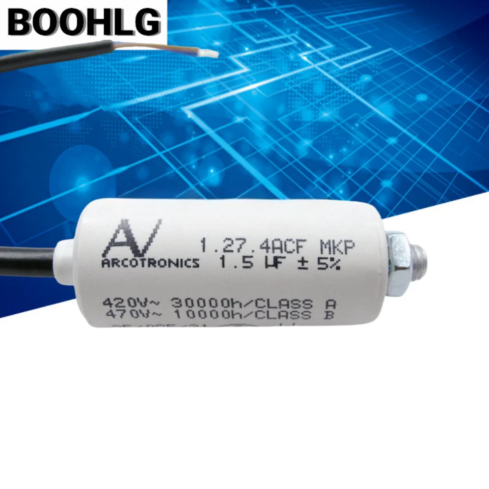 

Конденсатор стартера переменного тока, 1 шт., AV Arcotronics 1,27,4ACF MKP 1,5 мкФ, 420 В-470 В