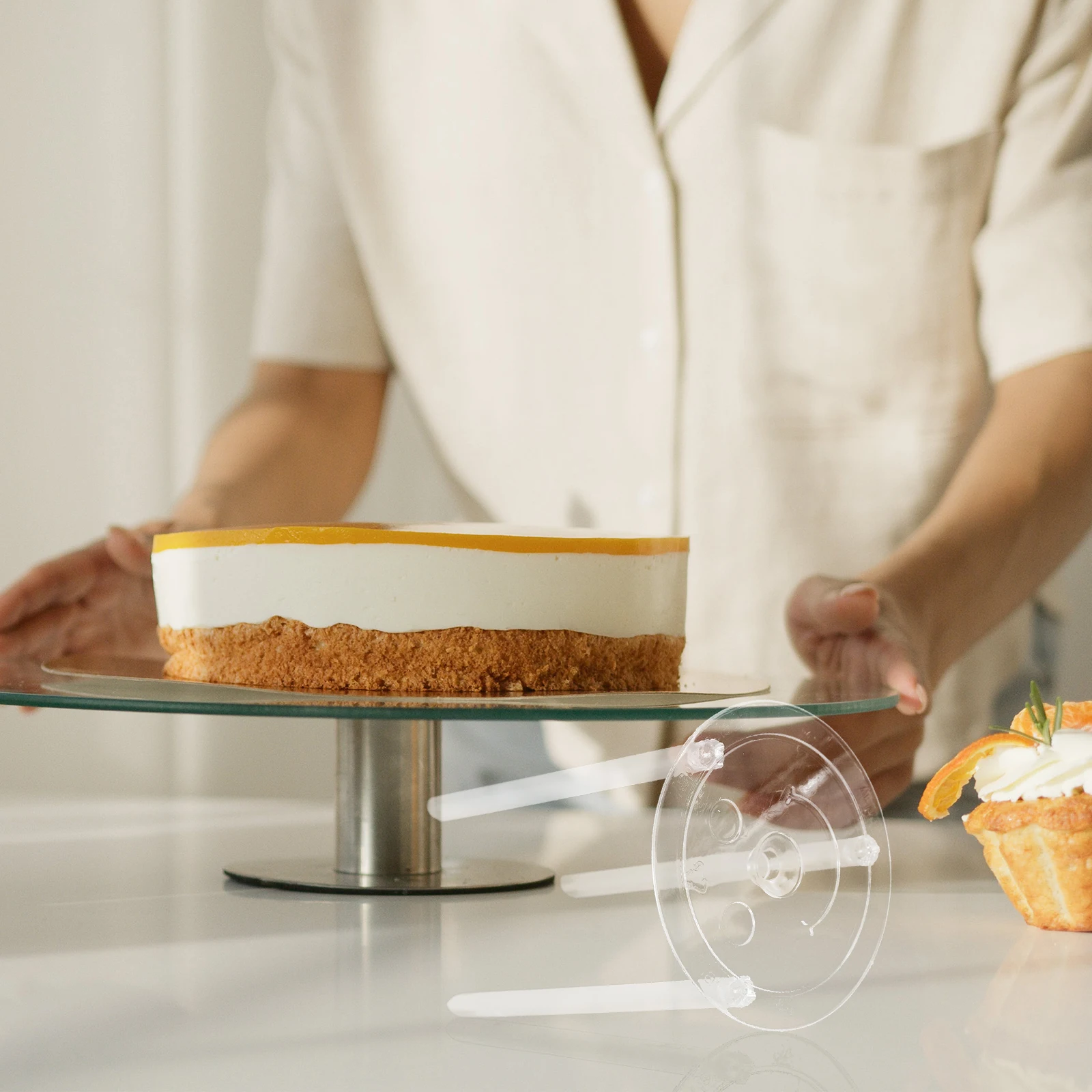 

5 Sets Cake Supports Stacking Round Pillars Food Grade Material Transparent Multi Tiered Cakes Plastic St Wedding Boards