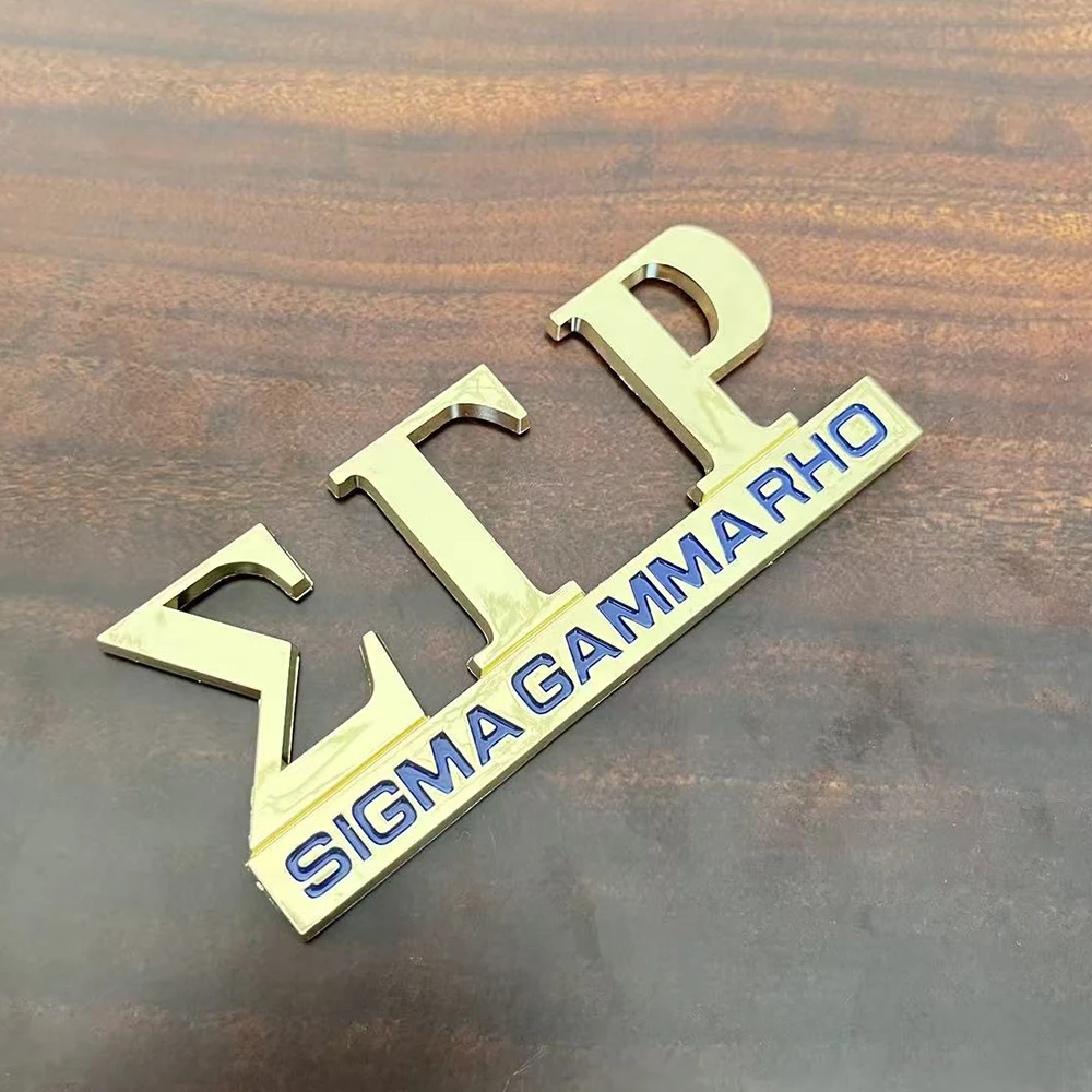 2025年新デザイン カスタム シグマ・ガンマ・ロー ギリシャ文字 プラスチック製 車ロゴバッジ デカール（ゴールド）