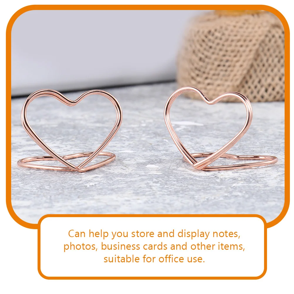 32Pcs Love Shape Message Clip Sturdy Metal Table Number Holder for Photo Note Card Stand Restaurant Wedding Menu Name Place