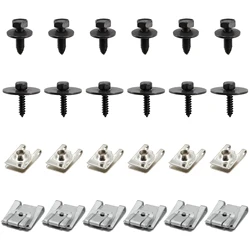 24pcs M4.8 Radiator Support Splash Shield Undercar Tapping Screw Bolt & Nut Kit for Mercedes Benz 2019900536 0019949845