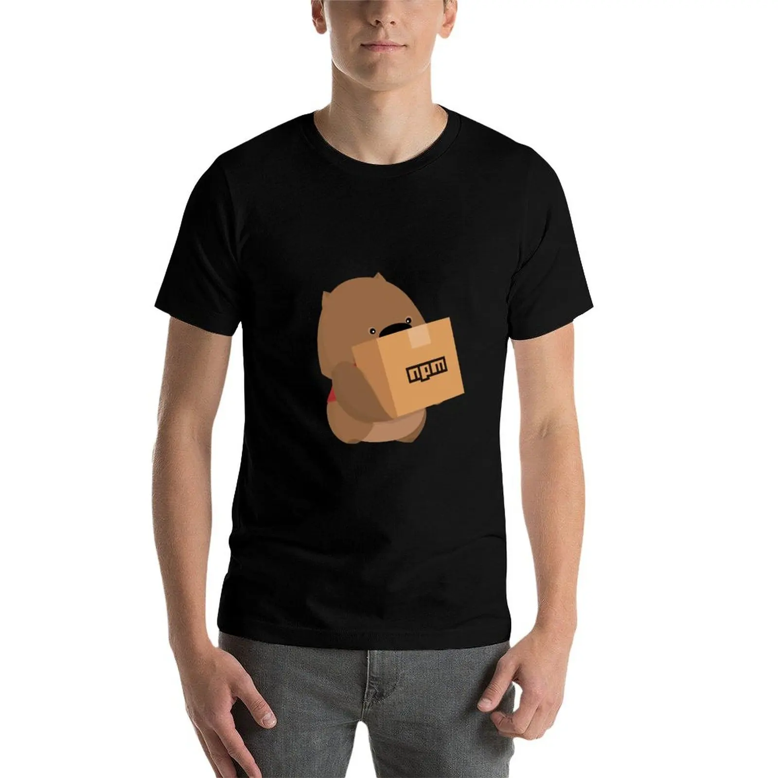 NPM: helpful wombat T-Shirt customs anime t shirts summer clothes customizeds men clothes image 4