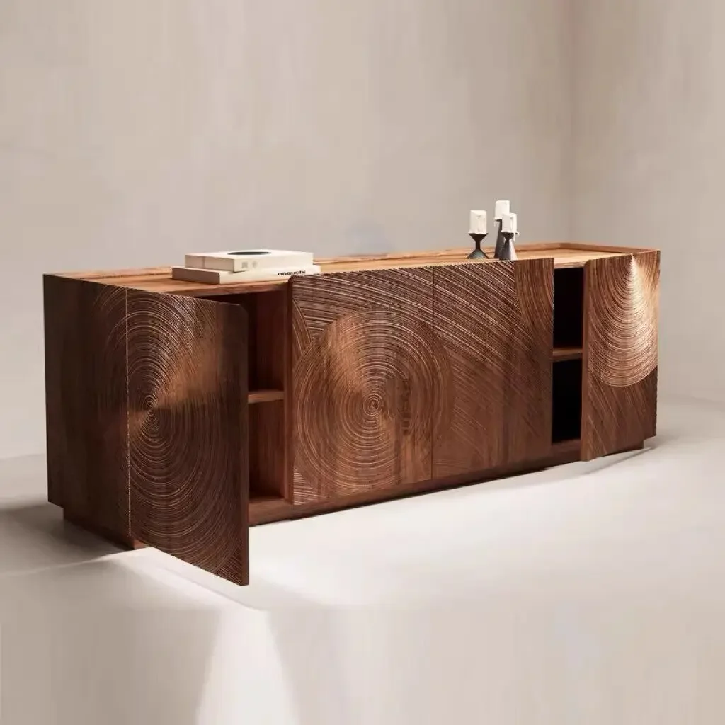 solid wood porch cabinet light luxury living room side cabinet light luxury retro storage cabinetTJ