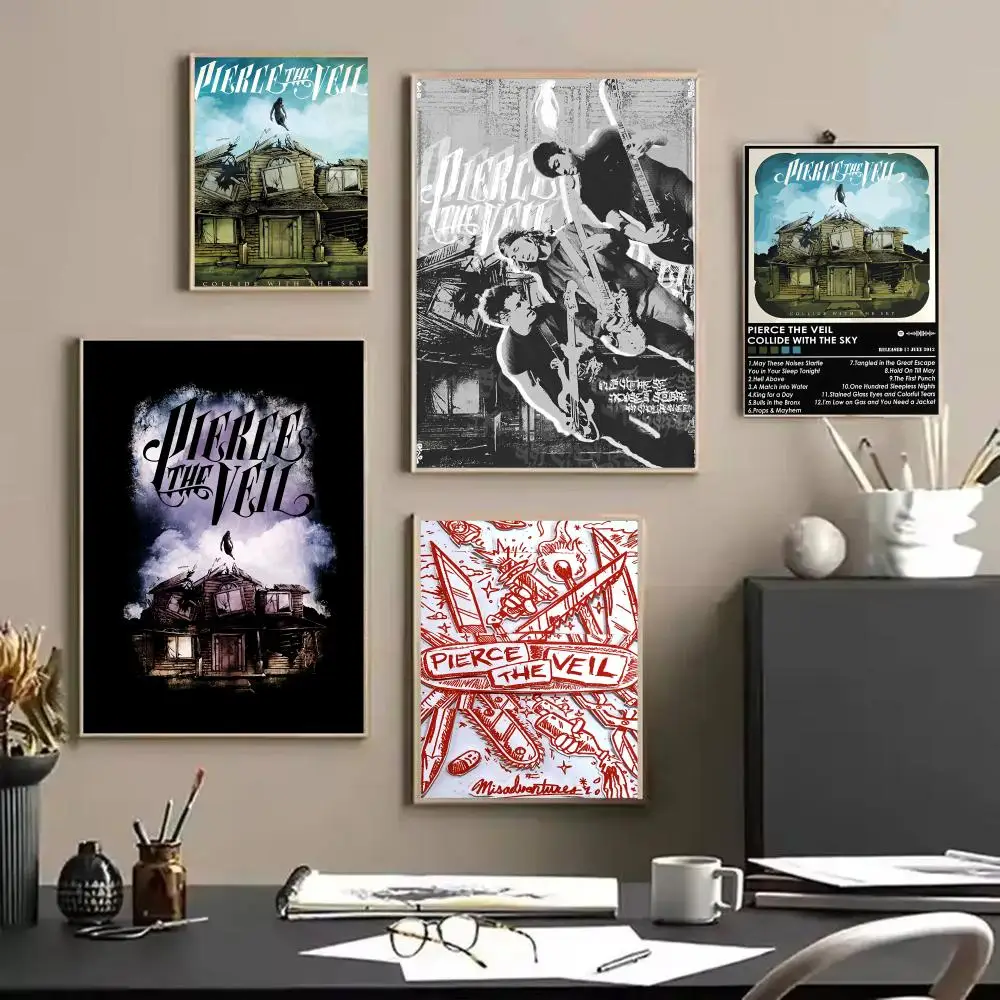

Band P-Pierce The V-Veil Poster HD Art Poster for Home Bar Cafe Decor DIY Vintage Print for Office Home on the Wall