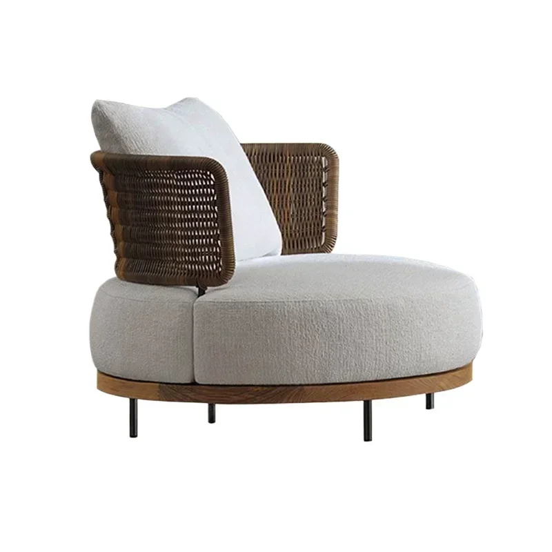 

Уличная плетеная круглая кровать-лежак из ротанга для отдыха, уличная раскладная кровать, комбинация уличного дивана и кровати для балкона