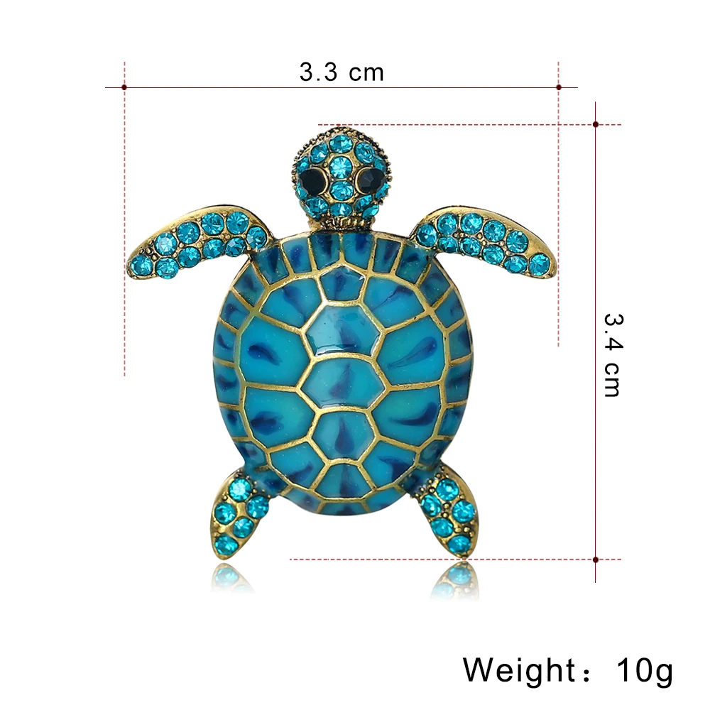 2023 New Rhinestone Enamel Turtle Brooches For Women Luxury Designer Classic Unique Personality Animal Brooch Pins Jewelry Gift