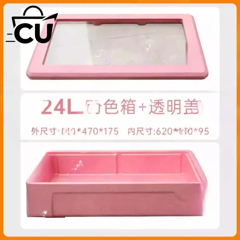 24L Portable Insulated Foam Cooler Box: Transparent Cover Design, Also for Tiramisu Mold Storage