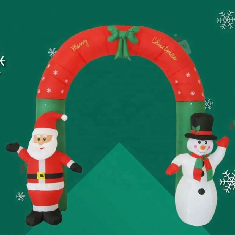 

8FT Outdoor Christmas Inflatable Arch with Snowman Santa Scene Props & Blower Complete Set