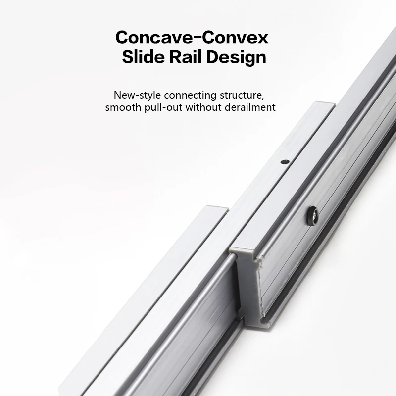 Hidden Extension Folding Table Slide Rail Multi-Section Drawer Type With Legs Gun Gray For Kitchen Cabinet Aluminum Alloy