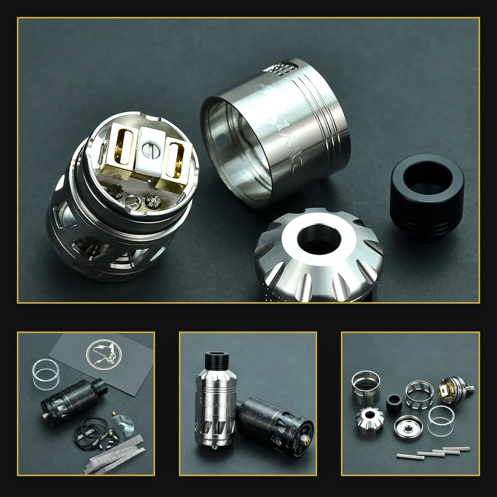 Simurg SX 25mm RTA Atomizer - 316 SS, Rebuildable, 6.5ml Top Filling E-Cig Tank