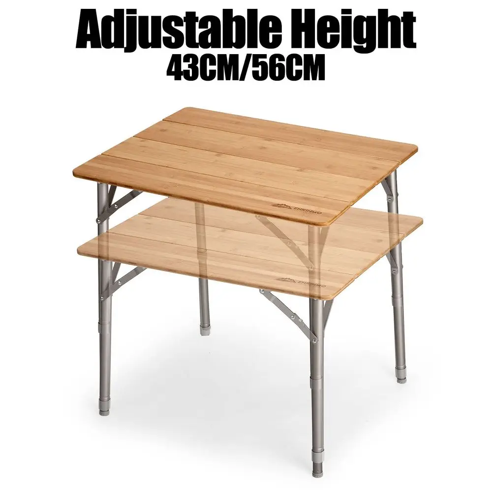 Camping Folding Table Portable Adjustable Height Table Bamboo Aluminium Alloy Table Outdoor Picnic Garden Table