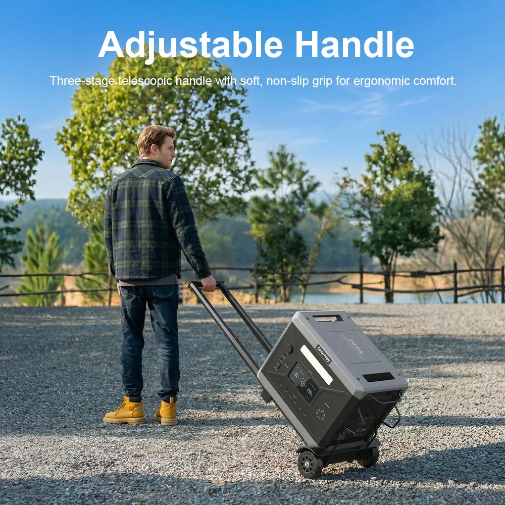 SOLARPLAY Zusammenklappbarer Trolley mit 2-Rädern Tragbarer Generator Kraftwerk Spezialwagen Generatoranhänger für Camping im Freien – Detail 9