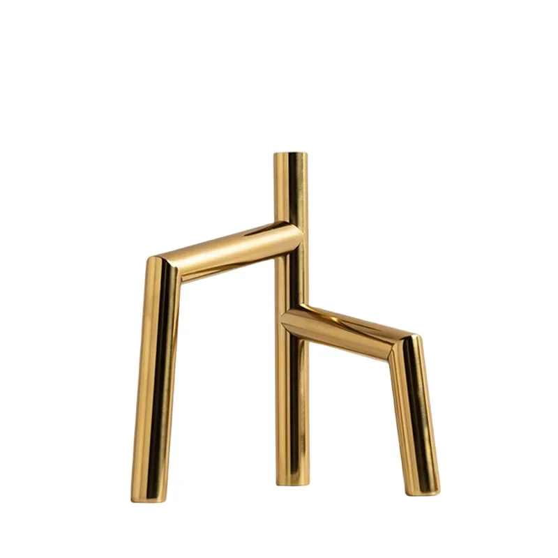 

Modern light luxury geometric ornaments, stainless steel model room store living room home decoration