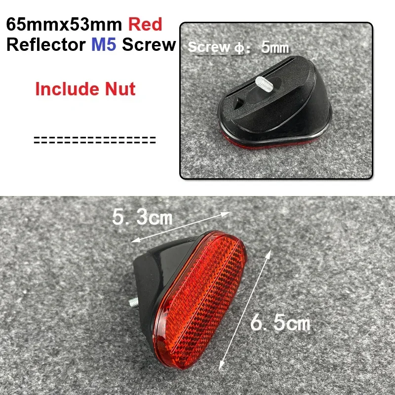 عاكس السيارة ذاتي اللصق أجزاء تحذير عاكسة بيضاوية مستطيلة كهرمانية حمراء للدراجات النارية جرار جزازة العشب