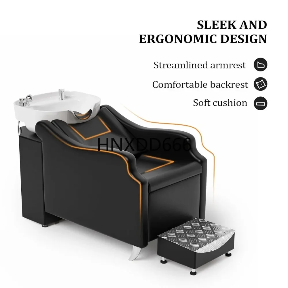 Shampoo Backwash Unit with White Porcelain Bowl, Salon, Shampoo Chairs