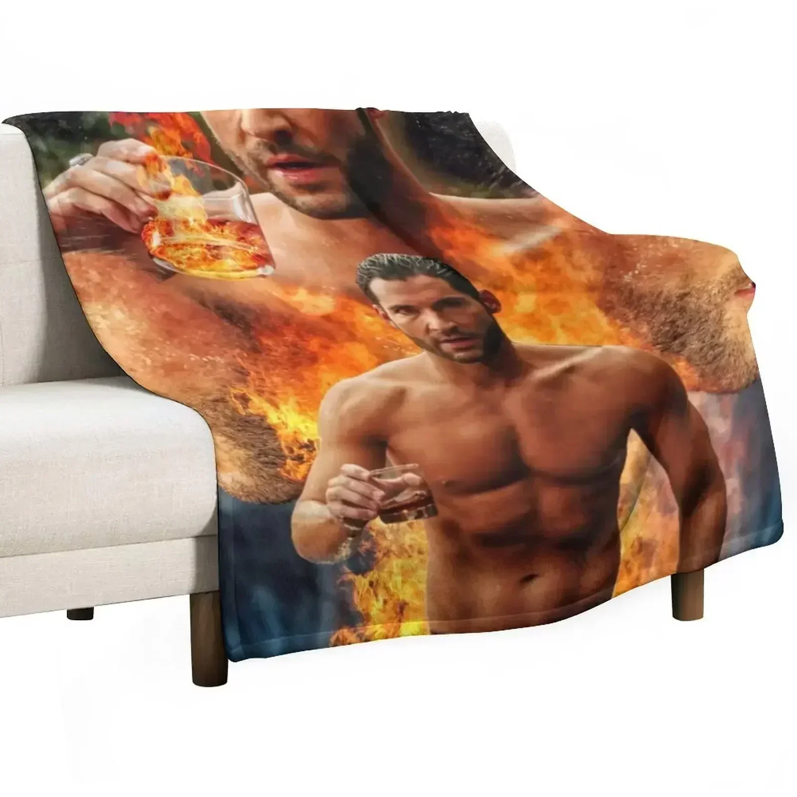 Tom Ellis - Lucifer is Risen Throw Blanket Soft Plush Plaid Decorative Beds Luxury Throw Sofa Blankets