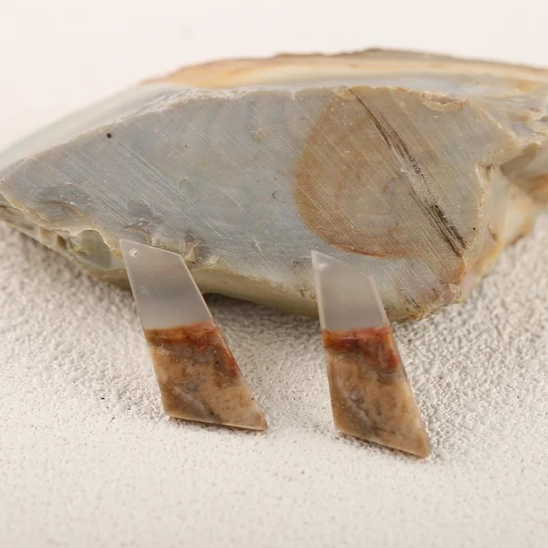 Crazy Lace Rosetta Stone Carved Earring Bead Handmade Natural Jewelry  Ear Ornaments Accessories Free Drilling 27x16x2mm 6.8g