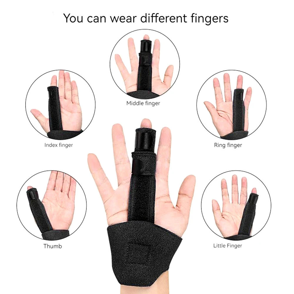 1Pcs Professional Breathable Anti-slip Finger Splint Wrap Fracture Protection Brace Corrector Support with Fixed Tape Bandage