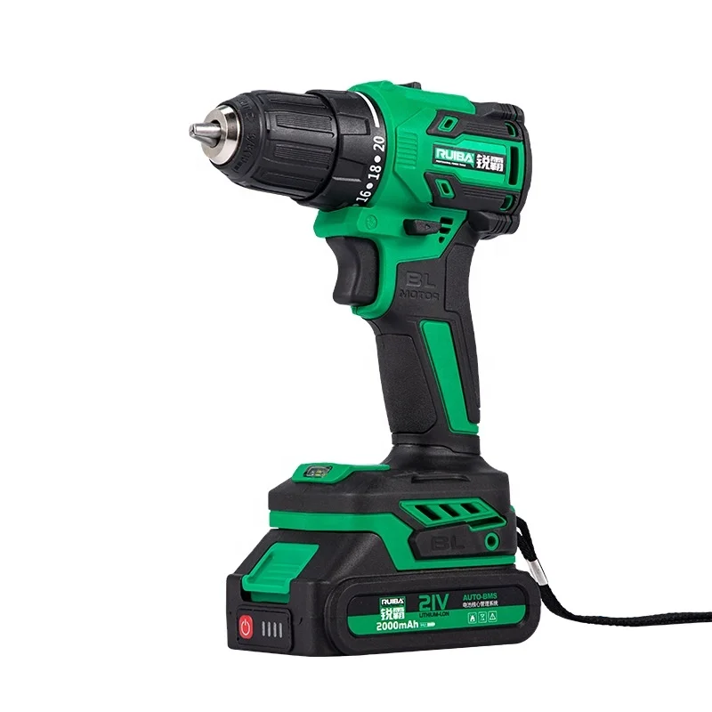 High quality 16v and 21v high power hand drill household rechargeable brushless impact lithium battery hand drill