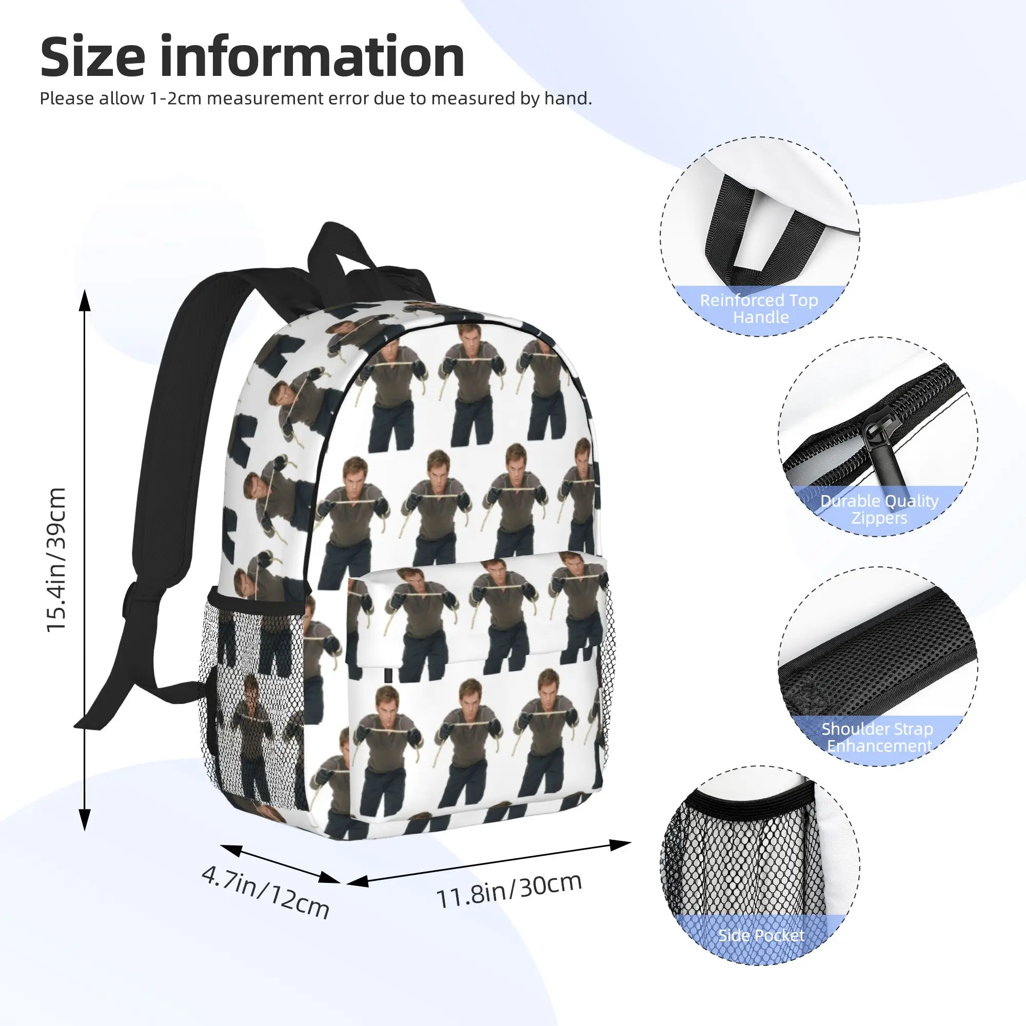 Dexter Morgan TV Series Backpack Hot Sale Daypack Large Capacity Boys Girls BookBag Shoulder Bags for Men Women School Bag