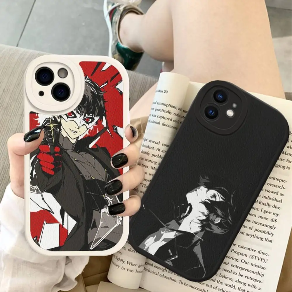 

Popular Game P-personaS Classic Vintage Phone Case Hard Leather For IPhone 16 15 14 13 12 Mini 11 14 Pro Max Xs Xr Plus Fundas