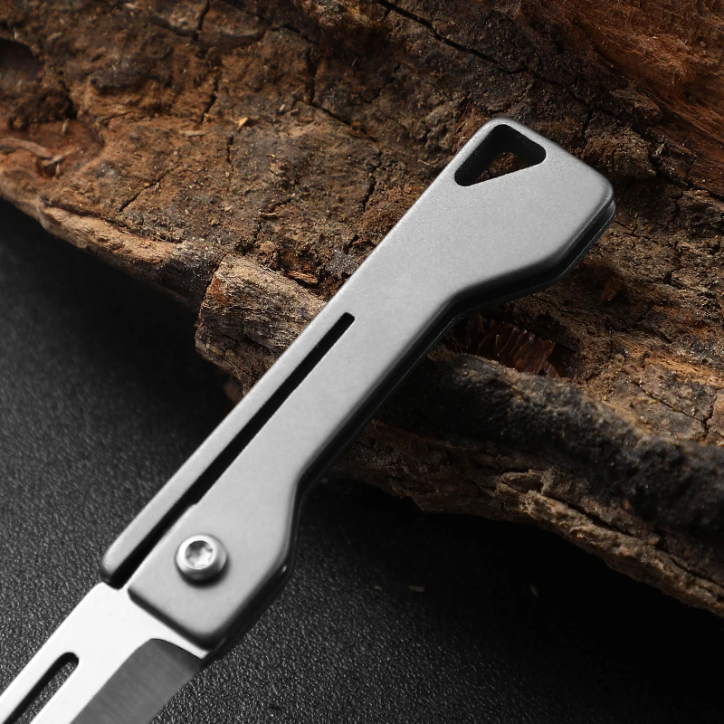 Titanium Alloy Sharp Folding Knife Titanium Mini Knife Gift Outdoor Camping Knife Edc Keychain Pendant Unpacking Express Opener