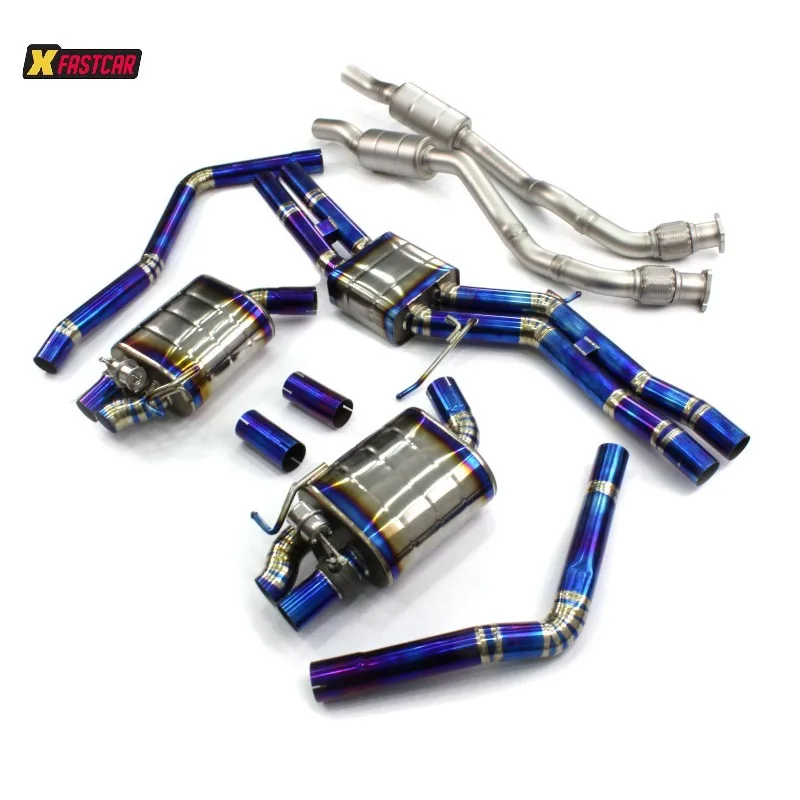 Professional Manufacturer Exhaust Titanium Alloy Catback With Muffler For Audi RS6 RS7 C7 C8 4.0L 2013 Up