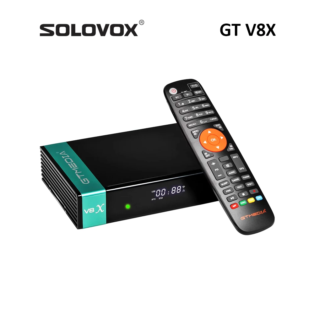 SOLOVOX GT V8X Satellite TV Box HD 1080P DVB S2X FTA Receiver Support MARS CAMD StalkerMAC Bisskey PowerVU SCART CA H.265 WIFI